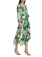 Liora Floral Pleated Midi-Dress