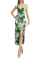 Lilianna Petals Bloom Satin Midi-Dress