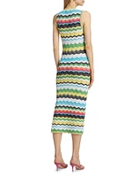 Zigzag Knit Midi-Dress