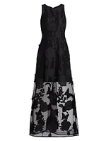 Hannah Embroidered Organza Maxi Dress