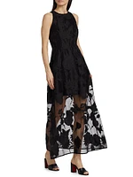 Hannah Embroidered Organza Maxi Dress