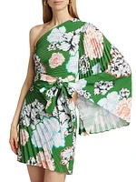 Linden Petals Bloom One-Shoulder Dress