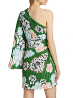 Linden Petals Bloom One-Shoulder Dress