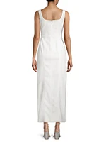 Franka Bonded Crêpe Notch Midi-Dress