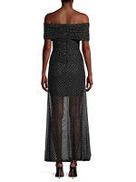 Avyanna Off-the-Shoulder Hotfix Gown