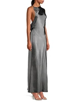 Santana Metallic Asymmetric Gown