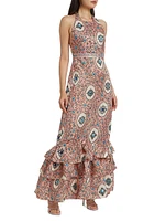 Magnolia Cofre Floral Ruffle-Hem Maxi Dress