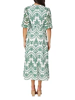 Glenda Embroidered Midi-Dress