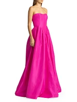 Taffeta Drop-Waist Gown