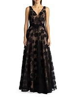 Floral Lace A-Line Gown