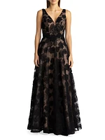 Floral Lace A-Line Gown