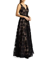 Floral Lace A-Line Gown