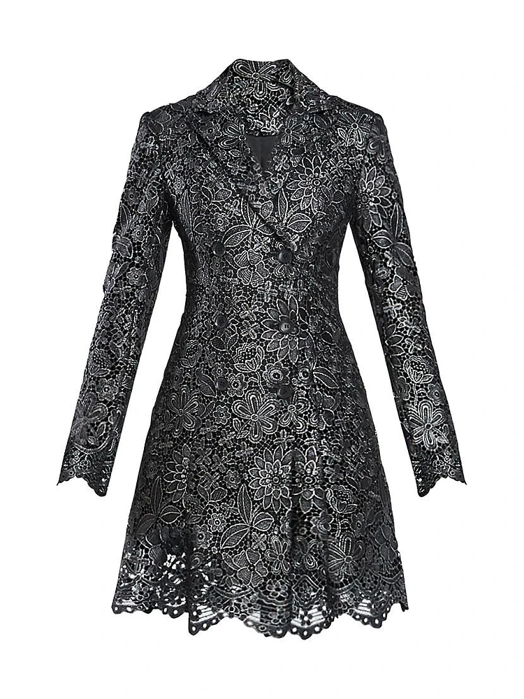 Metallic Lace Blazer Dress