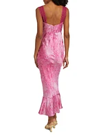 Mimi-C Embroidered Silk Satin Slipdress