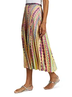 Kim Printed Pleated Midi-Skirt