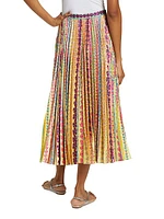 Kim Printed Pleated Midi-Skirt