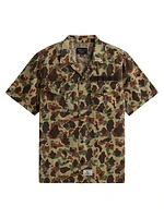 Camouflage Linen & Cotton-Blend Camp Shirt