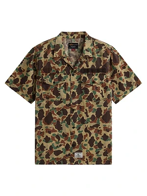 Camouflage Linen & Cotton-Blend Camp Shirt