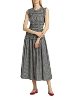 Mallory Check Smocked Midi-Dress