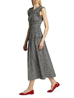 Mallory Check Smocked Midi-Dress