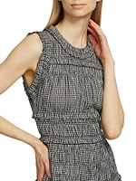 Mallory Check Smocked Midi-Dress