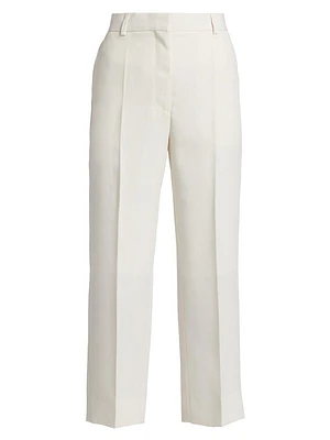 Straight-Leg Crop Trousers