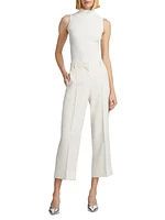 Straight-Leg Crop Trousers