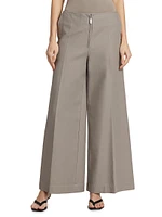 Zip-Front Wide-Leg Pant