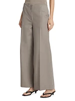 Zip-Front Wide-Leg Pant