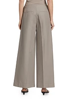 Zip-Front Wide-Leg Pant