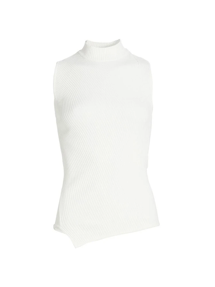 Asymmetric Rib-Knit Top