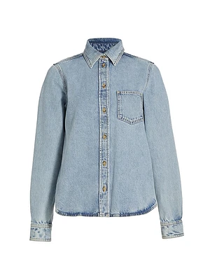 Denim Button-Front Shirt