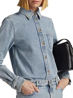 Denim Button-Front Shirt