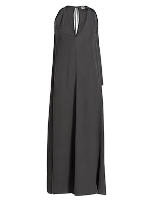 Crepe T-Strap Maxi Dress