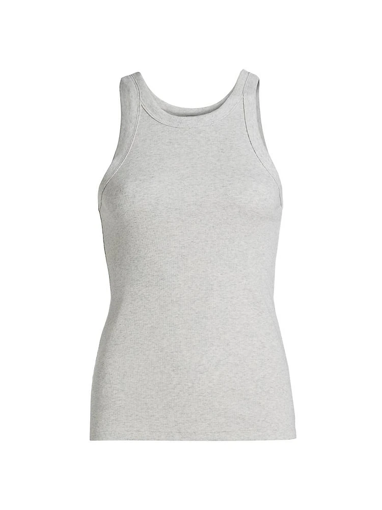 Curved Ribbed Jersey Tank