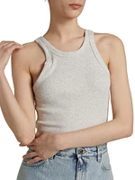 Curved Ribbed Jersey Tank