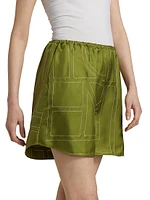 Monogram Silk Twill Pajama-Style Shorts