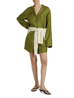 Monogram Silk Twill Pajama-Style Shorts