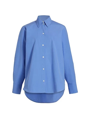 Oversized Cotton Poplin Button-Front Shirt