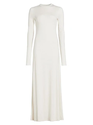 Jersey Long-Sleeve Maxi Dress