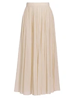 Crinkled Cotton Plissé Maxi Skirt