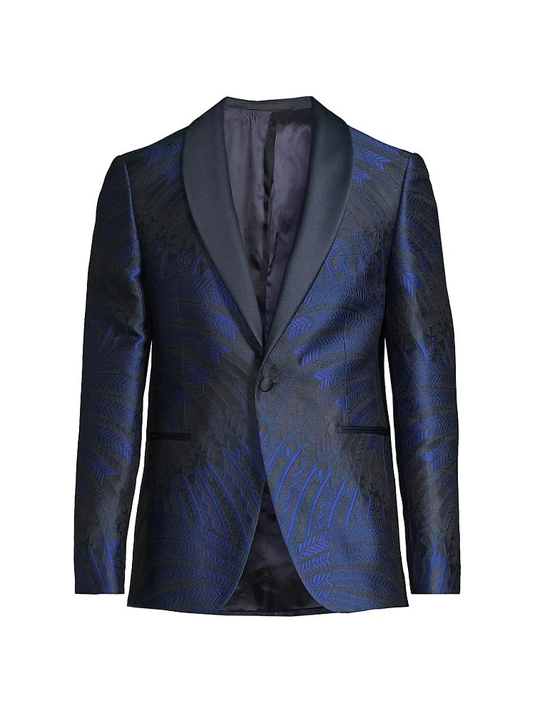 Leaf Silk-Blend One-Button Dinner Jacket