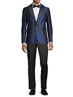 Leaf Silk-Blend One-Button Dinner Jacket