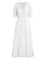 Illana Broderie Tiered Maxi Dress