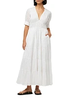 Illana Broderie Tiered Maxi Dress