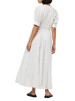 Illana Broderie Tiered Maxi Dress