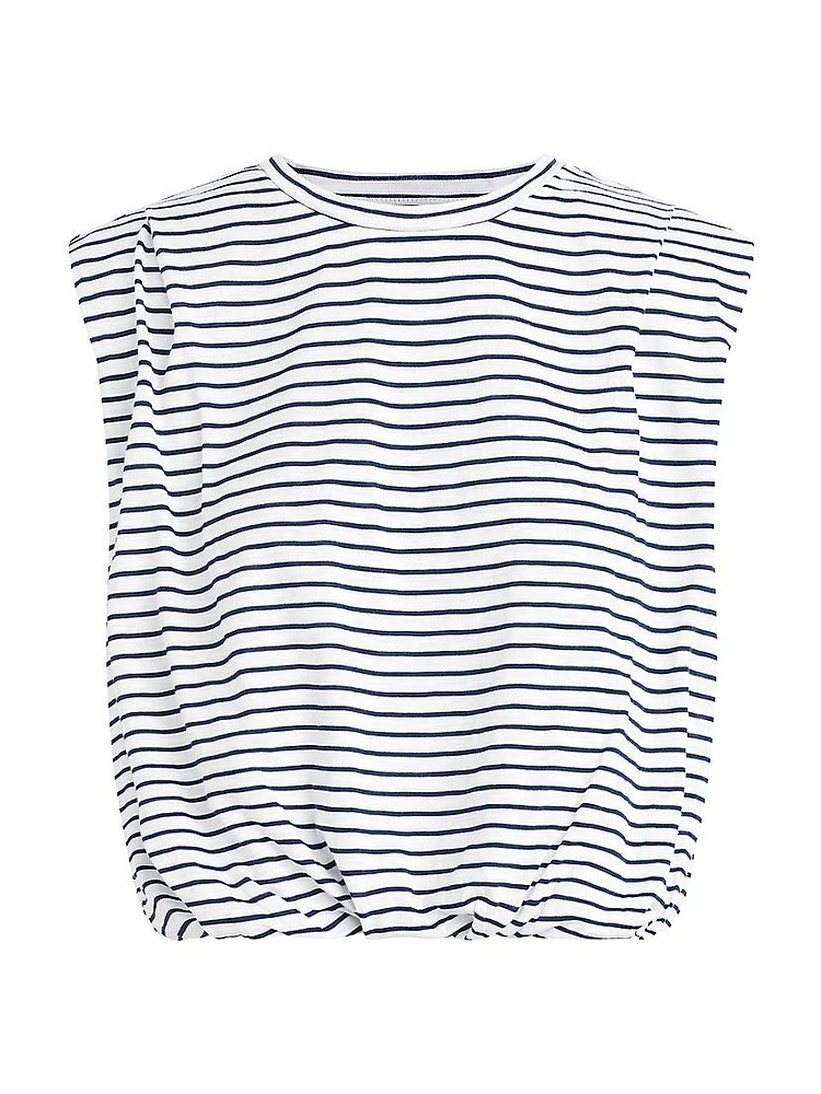 The Arden Breton-Striped Cotton-Blend Top