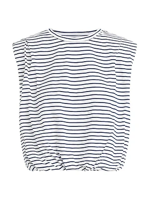 The Arden Breton-Striped Cotton-Blend Top