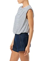 The Arden Breton-Striped Cotton-Blend Top