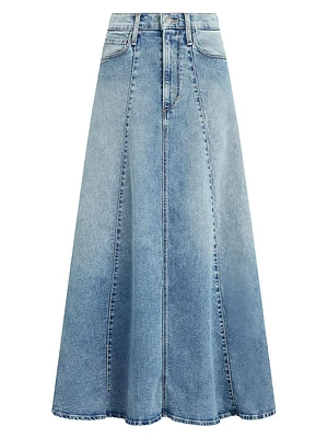 Amelia Paneled Denim Maxi Skirt